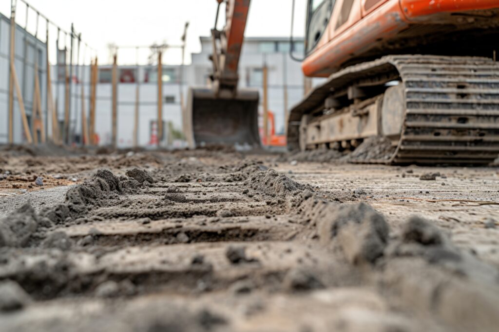 scene construction site with equipment