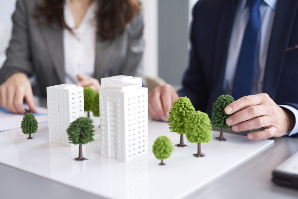 Shot of architectural model on the table in the office